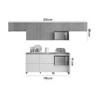 Cozinha Modulada Completa Rainha 6 Peças (4aéreos+2balcões) C6p88 Nature-branco - Nesher - 3