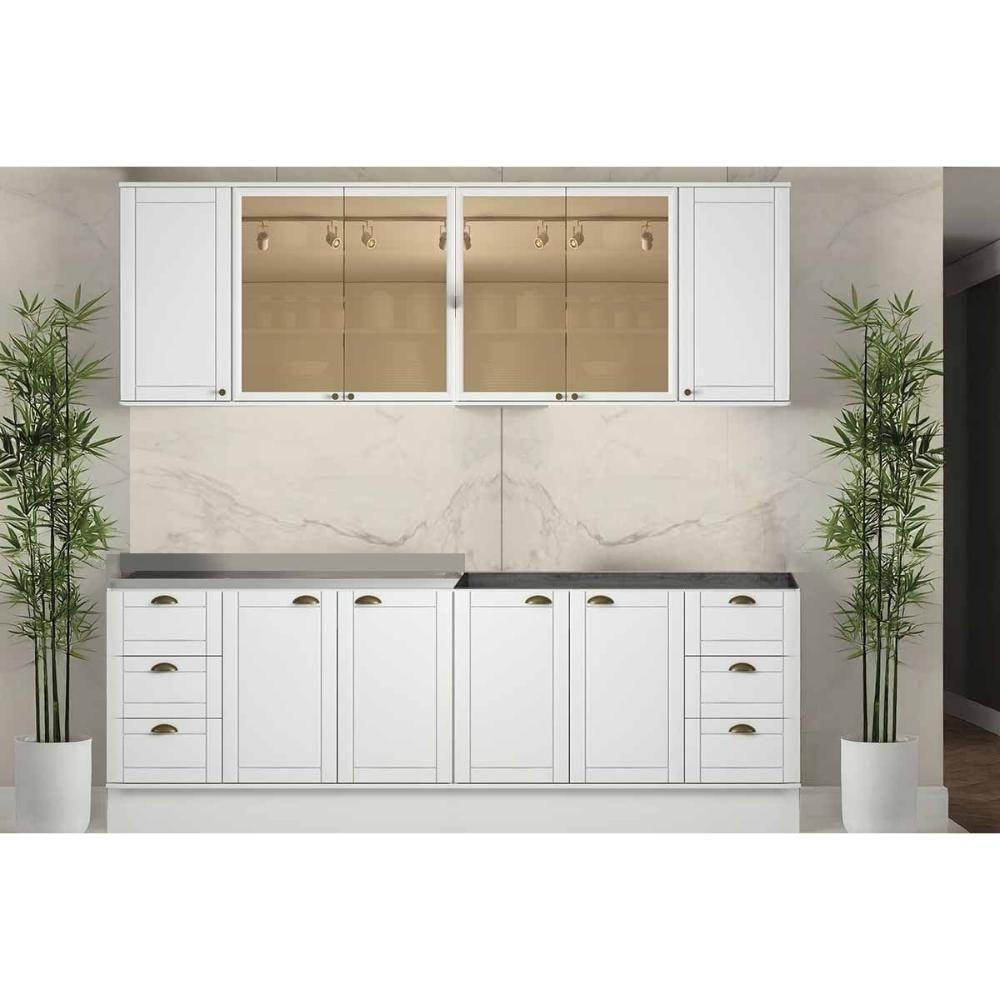 Cozinha Completa Bella 4 Peças (2aéreos+2balcões) C4p221 Branco - Carraro - 1