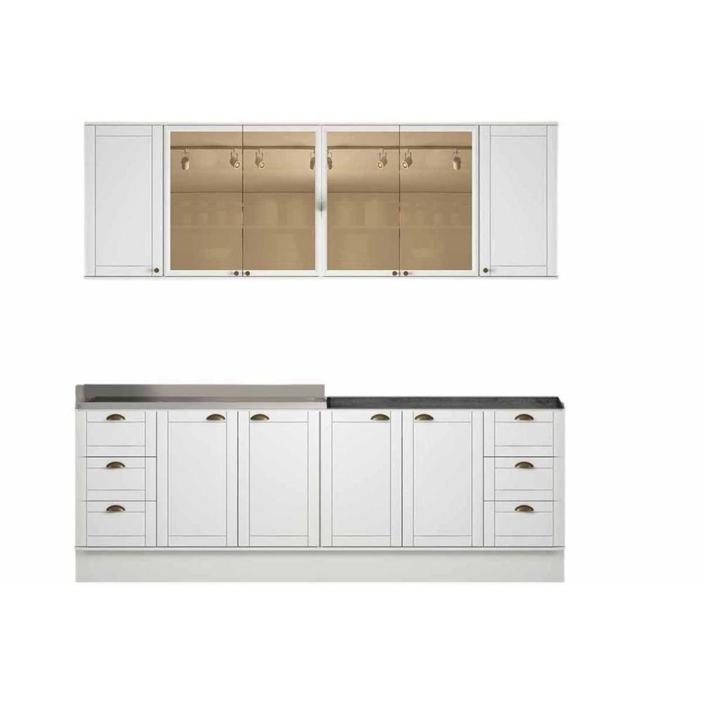 Cozinha Completa Bella 4 Peças (2aéreos+2balcões) C4p221 Branco - Carraro - 5