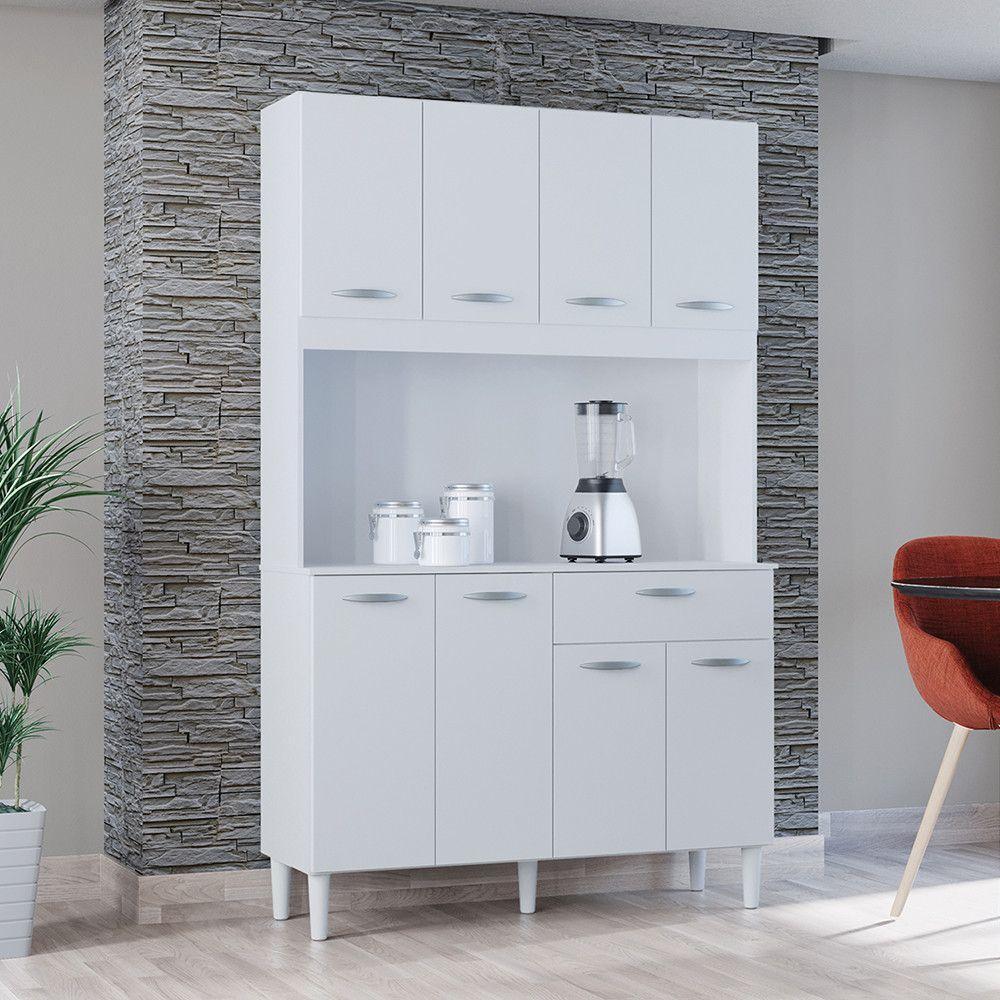 Cozinha Compacta 8 Portas 1 Gaveta Cássia Poquema Branco - 1