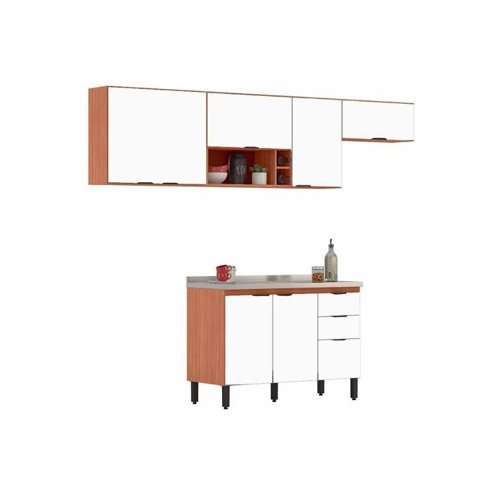 Cozinha Completa Firenze 4 Peças (3aéreos+1balcão) C4p254 Avena-grafito - Demóbile - 7