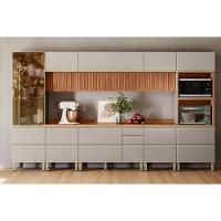 Cozinha Completa Proença 8 Peças (3aéreos+3balcões+1torrequente+1cristaleira) C8p73 Nogueira Touch-nude Prime - Demóbile - 1