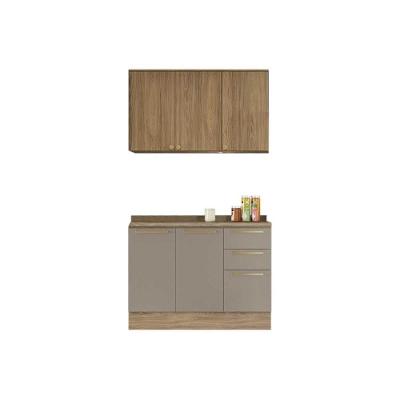 Cozinha Modulada Completa Botanic 3 Peças (1aéreo+1balcão+1complemento) C3p15 Nogueira-fendi - Kappesberg