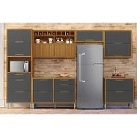 Cozinha Modulada Nesher Imperatriz 6 Peças (3aéreos+2balcões+1paneleiro) C6p85 Freijo-grafite-nesher - 1