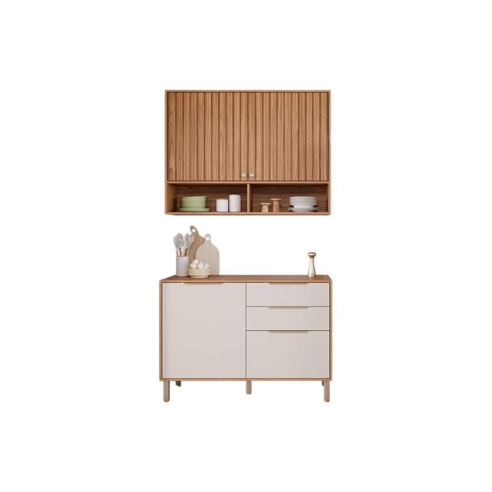 Cozinha Modulada Mgm Divina 2 Peças (1aéreo+1balcão) C2p44 Freijo-off White-mgm - 1