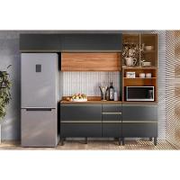 Cozinha Completa Proença 4 Peças (2aéreos+1balcão+1paneleiro) C4p196 Nogueira-carbono Prime Tx - Demóbile - 1