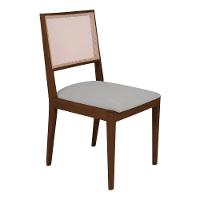 Conjunto Com 8 Cadeiras De Jantar Estofada Suellen Mel Linho Cinza Prata - 6