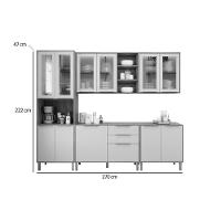 Cozinha Completa Brilhante 5 Peças (2aéreos+2balcões+1paneleiro) C5p160 Cinamomo-off White - Mgm - 2