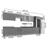 Cozinha Completa Versalis 14 Peças (6aéreos+4balcões+1torrequente+3complementos) C14p165 Freijo-cinza Argila - Herval - 6