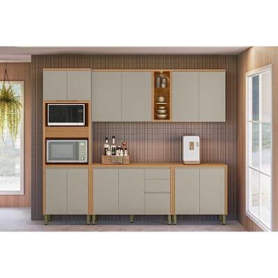 Cozinha Completa Allure 5 Peças (2aéreos+2balcões+1torrequente) Cp08 Jequitiba-gris Fosco - Linea Brasil
