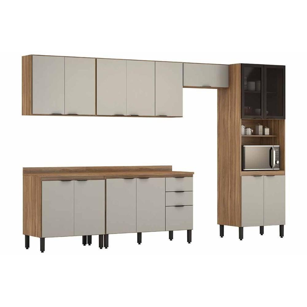 Cozinha Completa Firenze 6 Peças (3aéreos+2balcões+1paneleiro) C6p128 Amendola-nude Prime Tx - Demóbile - 4