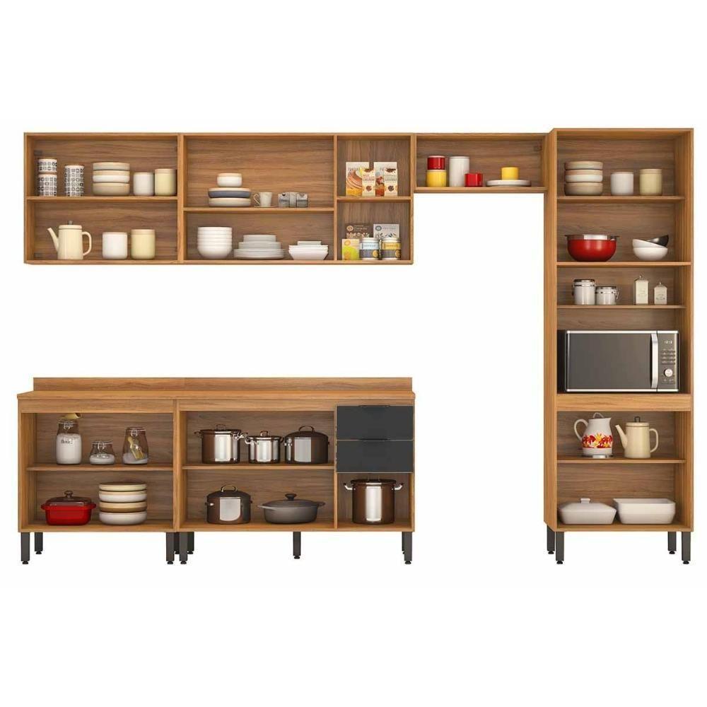 Cozinha Completa Firenze 6 Peças (3aéreos+2balcões+1paneleiro) C6p128 Amendola-nude Prime Tx - Demóbile - 8