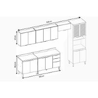 Cozinha Completa Firenze 6 Peças (3aéreos+2balcões+1paneleiro) C6p128 Amendola-nude Prime Tx - Demóbile - 6