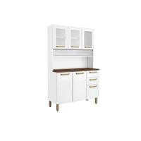 Cozinha Compacta Bella C- 6 Portas (3 C- Vidro) E 2 Gavetas 120cm Branco - Bertolini - 1