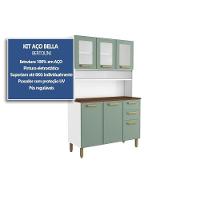 Cozinha Compacta Bella C- 6 Portas (3 C- Vidro) E 2 Gavetas 120cm Branco - Bertolini - 2