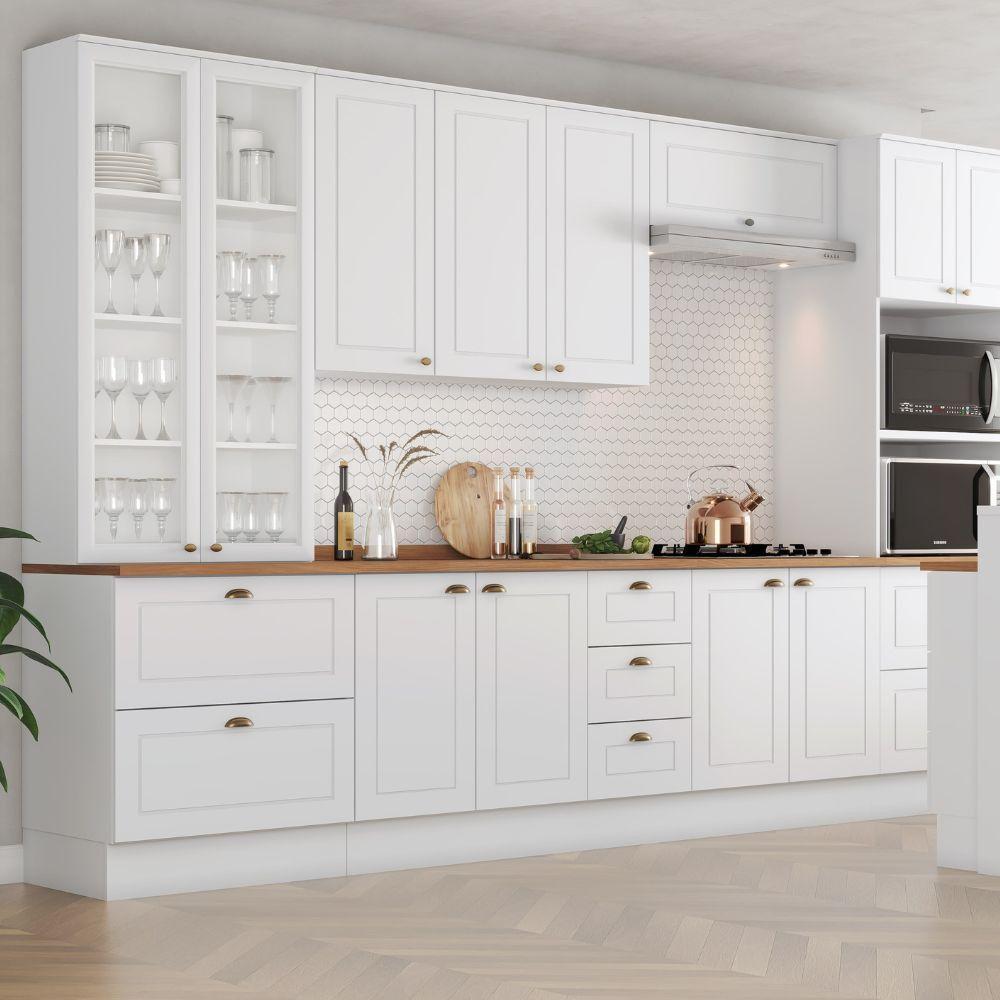 Cristaleira Henn Americana 2 Portas 2 Gavetas Sd C357-05 Nature-branco - 3