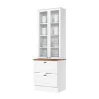 Cristaleira Henn Americana 2 Portas 2 Gavetas Sd C357-05 Nature-branco - 1