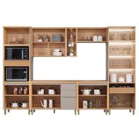 Cozinha Completa Allure 6 Peças (2aéreos+2balcões+1cristaleira+1paneleiro) Cp07 Jequitiba-gris Fosco - Linea Brasil - 3