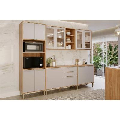 Cozinha Completa Brilhante 5 Peças (2aéreos+2balcões+1torrequente) C5p161 Cinamomo-off White - Mgm