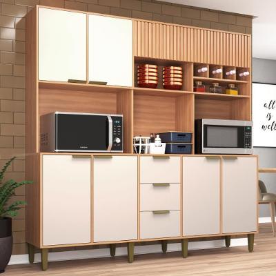 Cozinha Compacta Emília Freijó/off White Corrediças Telescópicas E Puxadores Em Alumínio J Carvalho