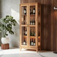 Cristaleira Luxo Madeira Maciça 2 Portas De Vidro - 1