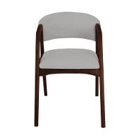 Conjunto Com 6 Cadeiras De Jantar Gabriela Em Madeira E Mdf Castanho Linho Cinza Prata - 5