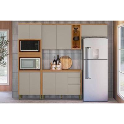 Cozinha Completa Allure 9 Portas 3 Gavetas MDF 120cm Cinza Fosco