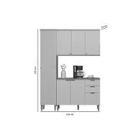 Cozinha Modulada Completa Selene 3 Peças (1balcão+1aéreo+1paneleiro) Cp23 Jequitiba-off White Fosco - Linea Brasil