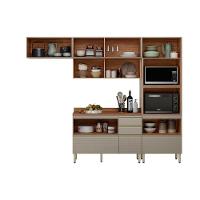 Cozinha Completa Proença 4 Peças (2aéreos+1balcão+1torrequente) C4p200 Nogueira Touch-nude Prime - Demóbile