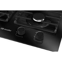 Cooktop Mueller 4 Bocas A Gás Com Mesa De Vidro E Grades De Ferro Fundido Preto Mcg4bm Bivolt - 6