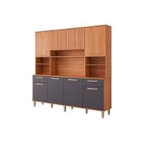 Cozinha Compacta Livia 8 Portas 2 Gavetas E 6 Nichos Cinamomo-titanium - Mgm - 1