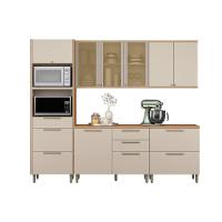 Cozinha Completa Atena 5 Peças (2aéreos+2balcões+1torrequente) Cp07 Jequitiba-off White Fosco - Linea Brasil - 10