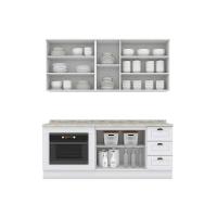 Cozinha Modulada Completa Americana 6 Peças (2aéreos+2balcões+2complementos) C6p83 Branco - Henn - 5