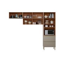 Cozinha Completa Proença 3 Peças (2aéreos+1paneleiro) C3p62 Nogueira-carbono Prime Tx - Demóbile