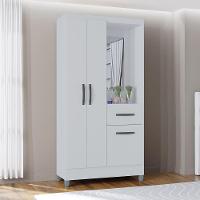 Guarda Roupa Solteiro Com 3 Portas E 1 Gavetas Atlas Poquema Branco - 1