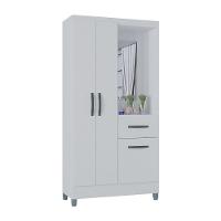 Guarda Roupa Solteiro Com 3 Portas E 1 Gavetas Atlas Poquema Branco - 2