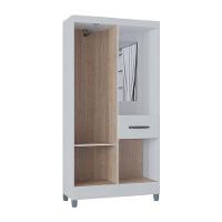 Guarda Roupa Solteiro Com 3 Portas E 1 Gavetas Atlas Poquema Branco