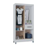 Guarda Roupa Solteiro Com 3 Portas E 1 Gavetas Atlas Poquema Branco - 5