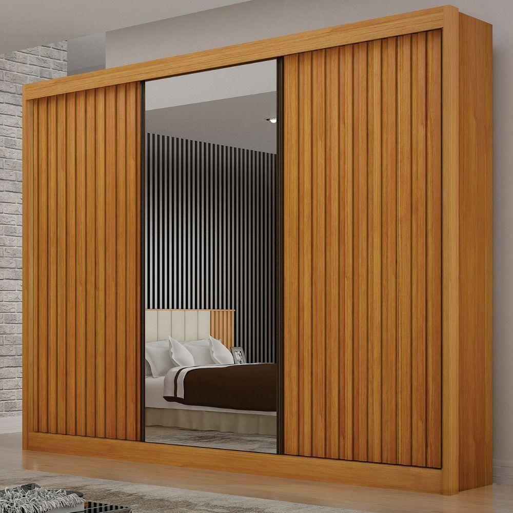 Guarda Roupa São Paulo Ripado Cinamomo 3 Portas 6 Gavetas Leifer Móveis - 2