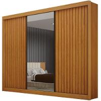 Guarda Roupa São Paulo Ripado Cinamomo 3 Portas 6 Gavetas Leifer Móveis - 1