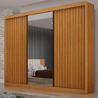 Guarda Roupa São Paulo Ripado Cinamomo 3 Portas 6 Gavetas Leifer Móveis - 2