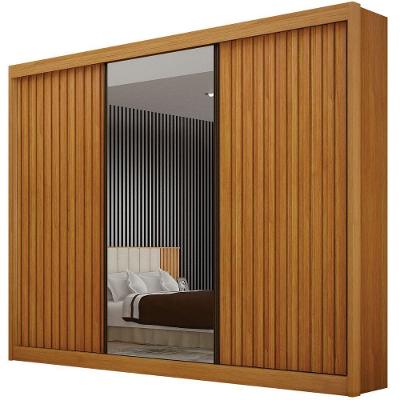 Guarda Roupa San Marino Ripado Cinamomo 3 Portas 6 Gavetas Leifer Móveis