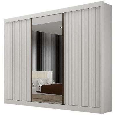 Guarda Roupa San Marino Ripado Branco 3 Portas 6 Gavetas Leifer Móveis