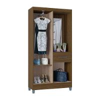 Guarda Roupa Solteiro Com 3 Portas E 1 Gavetas Atlas Poquema Castanho - 5