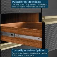 Balcao Pia E Armario Aereo Vidro 120 Cm Proenca Nogueira Carbono Prime Demartez Nogueira Carbono Prime - 6