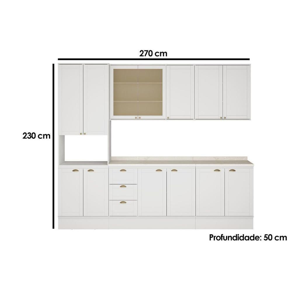 Cozinha Modulada Completa Bella 5 Peças (2aéreos+2balcões+1paneleiro) C5p120 Nogal-cinza - Carraro - 2