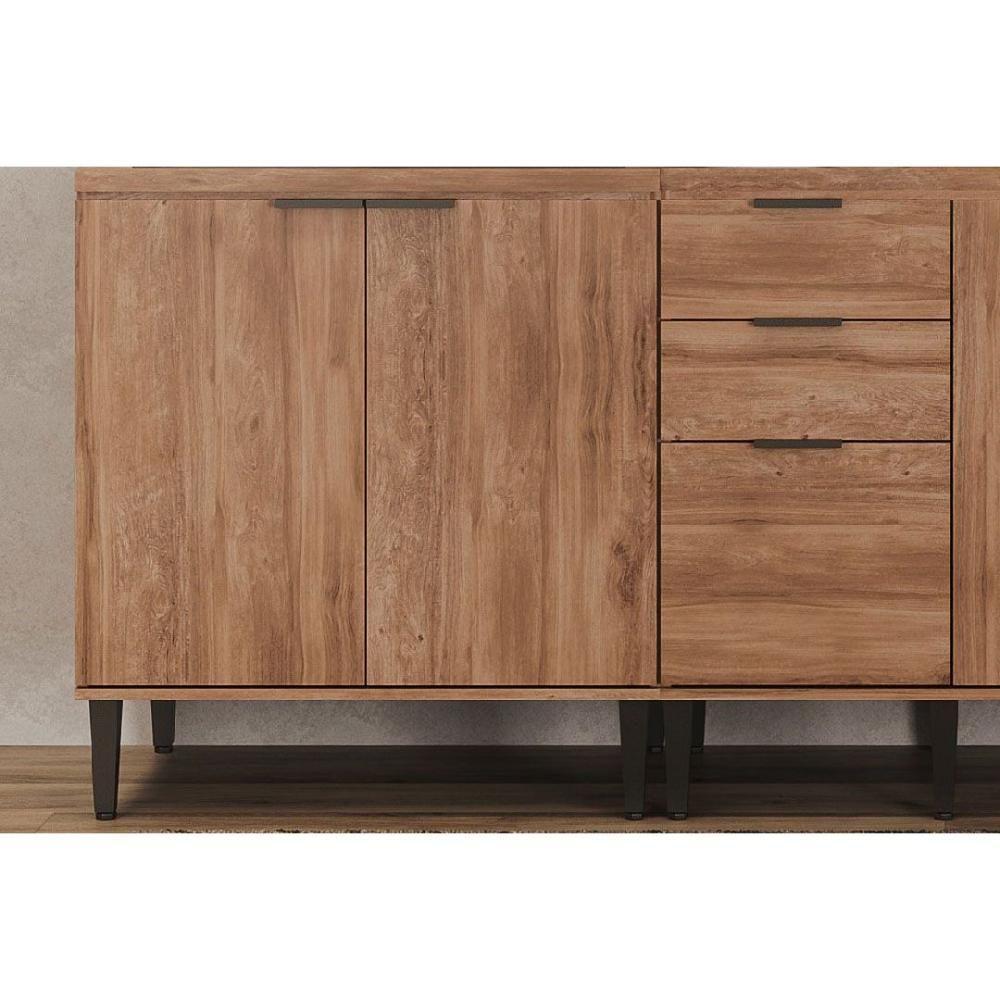 Cozinha Modulada Carraro Alpha Alpha 5 Peças (2armários+2balcões+1torrequente) C5p101 Preto-freijo-carraro - 3