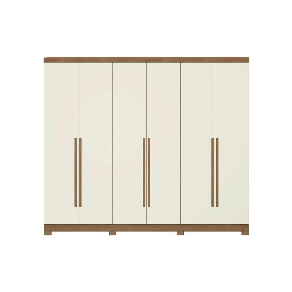 Guarda Roupa Casal 6 Portas E 3 Gavetas C- Pés Cb03t580 Canela-off White - Kappesberg - 3