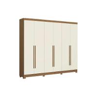 Guarda Roupa Casal 6 Portas E 3 Gavetas C- Pés Cb03t580 Canela-off White - Kappesberg - 2