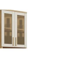 Cristaleira De Cozinha Paneleiro Riesling C- 4 Portas (2 Reflectas) E 1 Nicho P- Forno 70cm Amendoa-off White - Ronipa